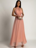 Elegant dress with a tulle bottom, powdery AZR156